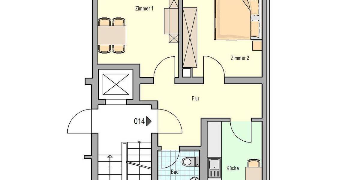 Etagenwohnung Stutensee Blankenloch - 2 Zimmer, 57 m&sup2;, 782&euro; | Angebot:26853408