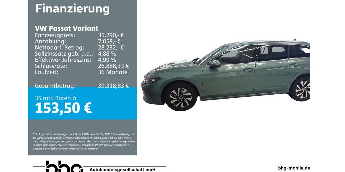 VW Passat Variant 10.374 km 33.850 &euro; Ettlingen 76275