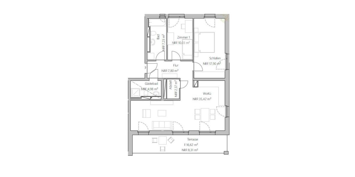 Erdgeschoßwohnung Waldbronn - 3 Zimmer, 94 m&sup2;, 1.407&euro; | Angebot:24772408