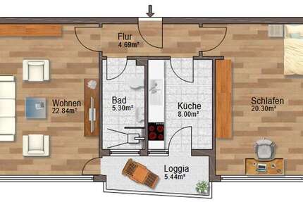 Wohnung zum Kaufen in Stuttgart 318.000 € 64 m²