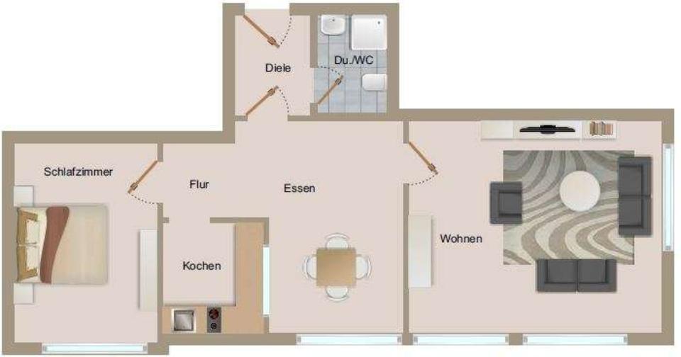 Helle 2,5-Zimmer Wohnung mit Küche und Stellplatz in Sindelfingen 2 zimmer