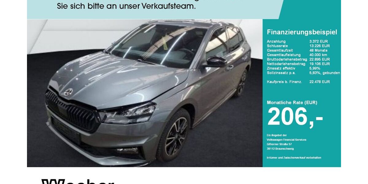 Skoda Fabia 16.562 km 21.789 &euro; Weil der Stadt 71263