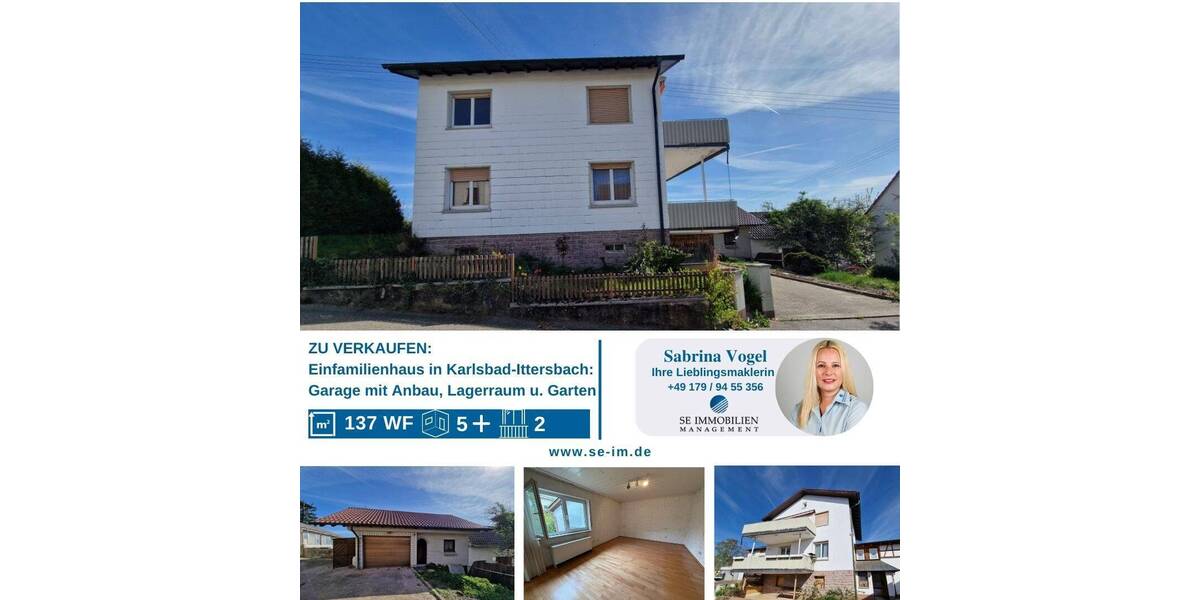 Einfamilienhaus Karlsbad-Ittersbach Ittersbach - 5 Zimmer, 148 m&sup2;, 359.000&euro; | Angebot:23984013