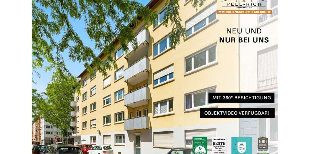 Etagenwohnung Karlsruhe Südstadt - 2 Zimmer, 55 m&sup2;, 1.170&euro; | Angebot:26727465