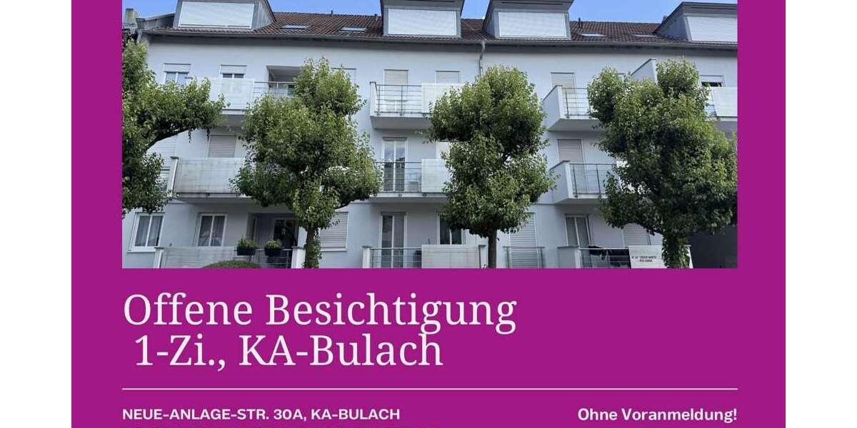 Etagenwohnung Karlsruhe / Beiertheim-Bulach Bulach - 1 Zimmer, 35 m&sup2;, 490&euro; | Angebot:26925429