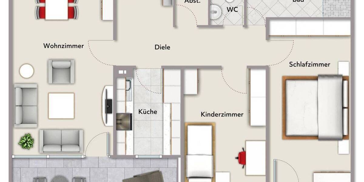 Etagenwohnung Sindelfingen Ost - 3 Zimmer, 80 m&sup2;, 285.000&euro; | Angebot:26502851