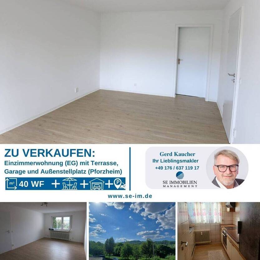 Traumblick und ruhige Lage! Schöne 1-Zimmer-Wohnung mit Garage zu verkaufen.