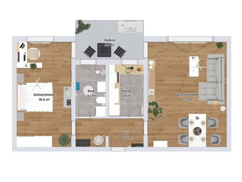 Erstbezug nach Modernisierung - Lichtdurchflutete 2-Zimmer-Wohnung