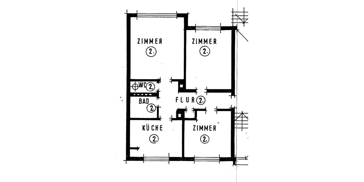 Etagenwohnung Pforzheim Weststadt - 3 Zimmer, 68 m&sup2;, 149.000&euro; | Angebot:25748647