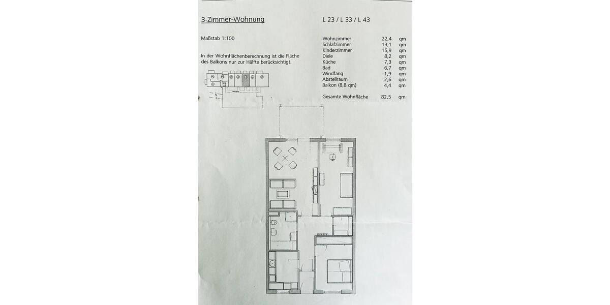 Etagenwohnung Stutensee - 3 Zimmer, 83 m&sup2;, 320.000&euro; | Angebot:26124310