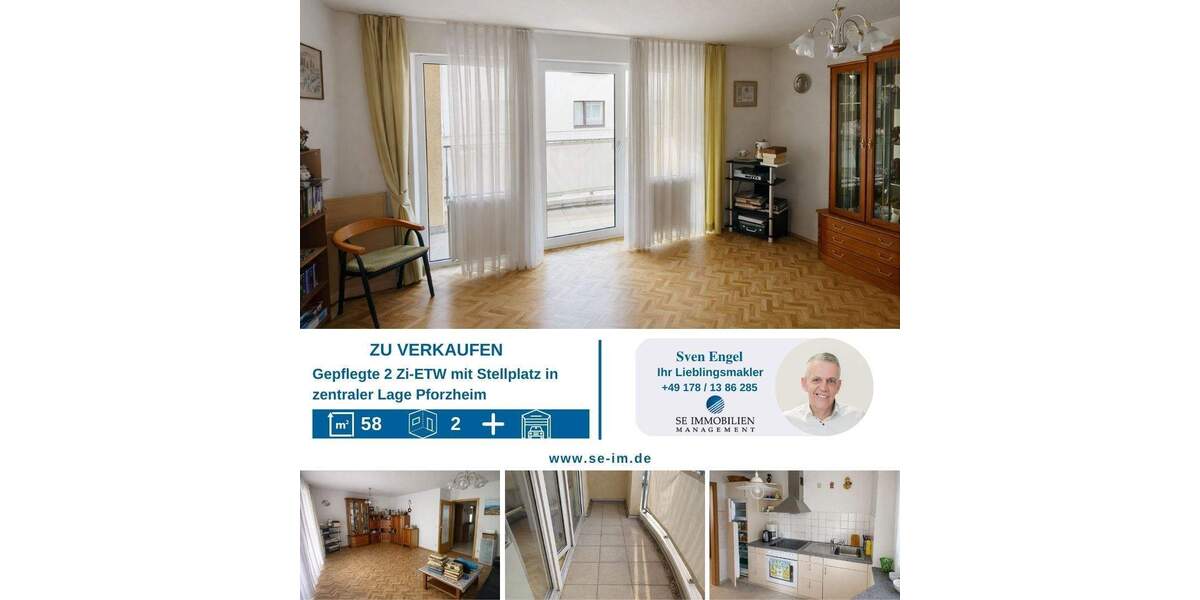 Etagenwohnung Pforzheim Nordstadt - 2 Zimmer, 58 m&sup2;, 165.000&euro; | Angebot:25708102
