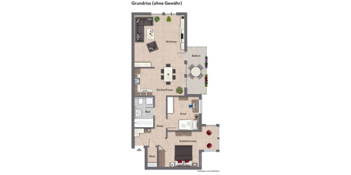 Etagenwohnung Karlsruhe Neureut - 3 Zimmer, 73 m&sup2;, 299.000&euro; | Angebot:26672324