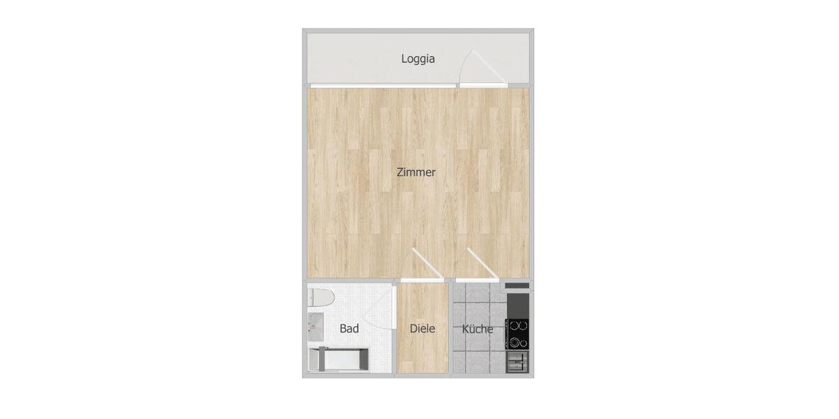 Erdgeschoßwohnung Stutensee - 1 Zimmer, 32 m&sup2;, 420&euro; | Angebot:26464132