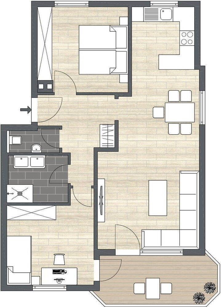 sofort verfügbar: neu renovierte 3 Zimmer mit Südbalkon
