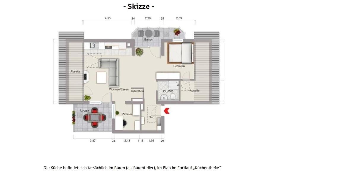 Dachgeschoßwohnung Enzklösterle - 2 Zimmer, 47 m&sup2;, 126.000&euro; | Angebot:26074747