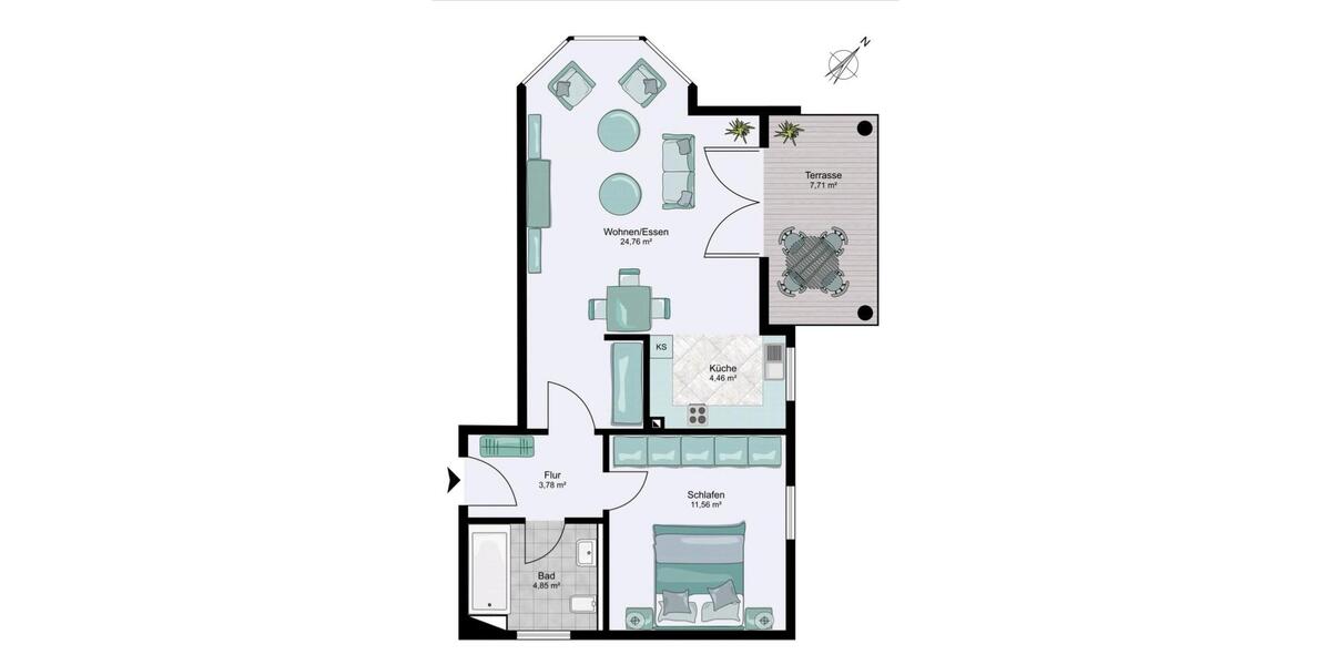 Terrassenwohnung Birkenfeld - 2 Zimmer, 52 m&sup2;, 195.000&euro; | Angebot:26270862