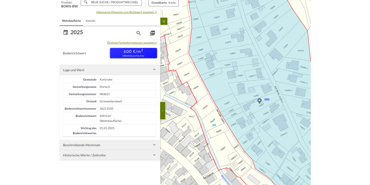 Grünwettersbachs Sonnenseite - Bauplatz für freistehendes 1-2 FH zimmer