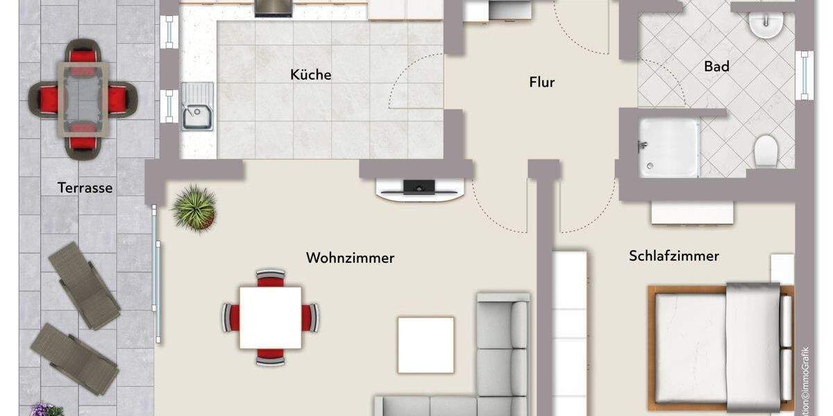 Etagenwohnung Ettlingen / Oberweier Oberweier - 2 Zimmer, 57 m&sup2;, 217.000&euro; | Angebot:25371299