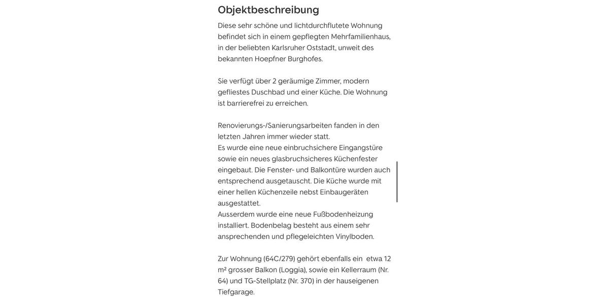 Etagenwohnung Karlsruhe Innenstadt-Ost - 2.5 Zimmer, 62 m&sup2;, 289.900&euro; | Angebot:27019414