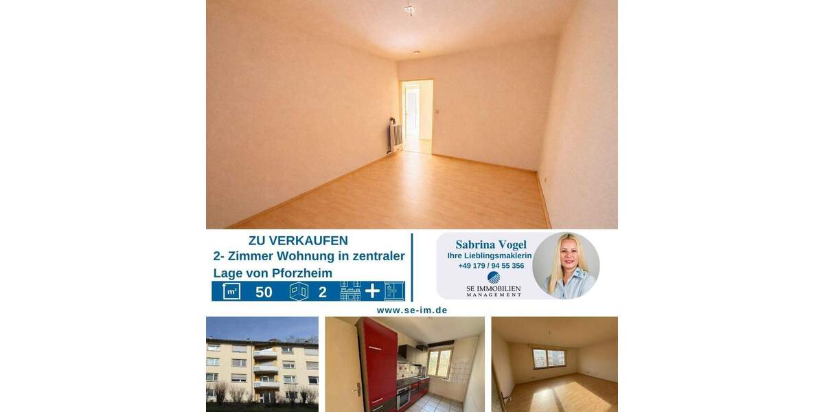 Etagenwohnung Pforzheim Oststadt - 2 Zimmer, 50 m&sup2;, 119.000&euro; | Angebot:25267979