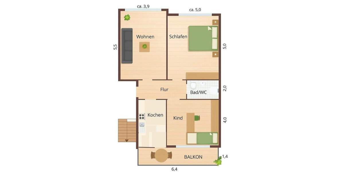 Attraktive 3-Zimmer-Wohnung mit großem Balkon, schöner Küche und Stellplatzoption 3 zimmer
