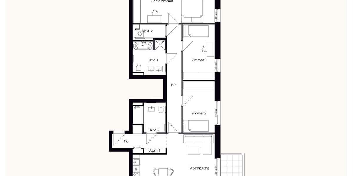 Etagenwohnung Bruchsal - 4 Zimmer, 118 m&sup2;, 1.590&euro; | Angebot:20520506