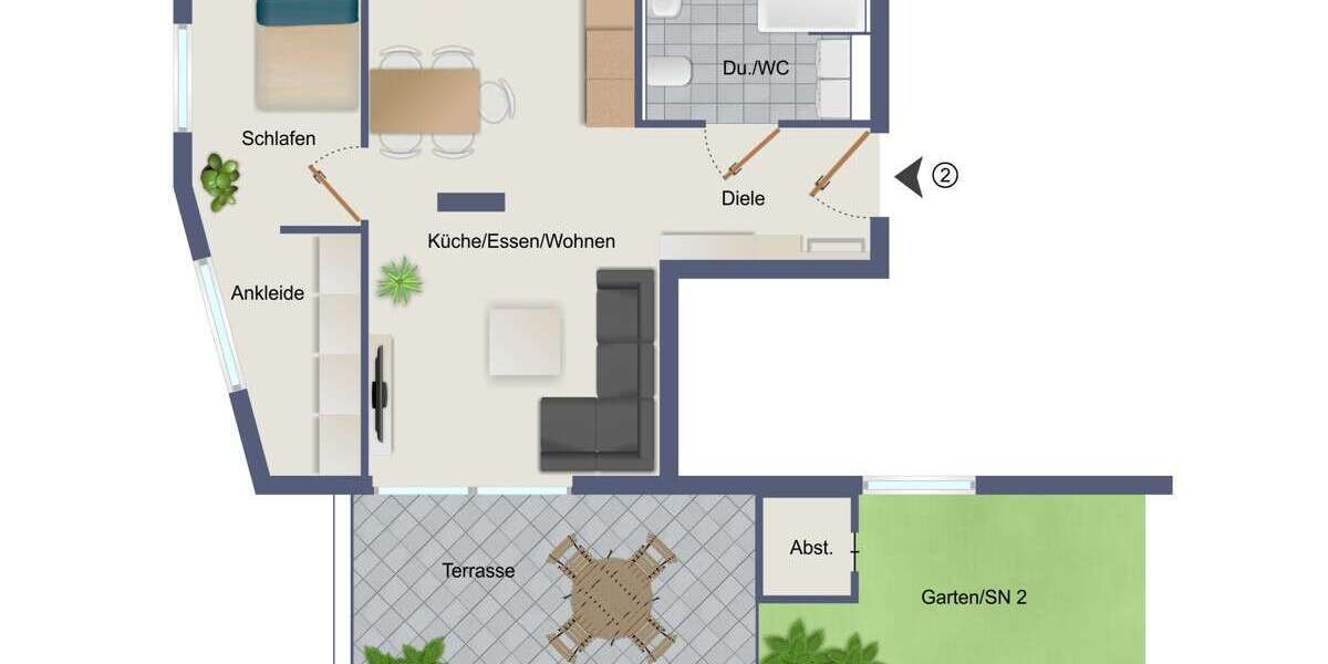 Etagenwohnung Calw - 2 Zimmer, 50 m&sup2;, 210.000&euro; | Angebot:25181836