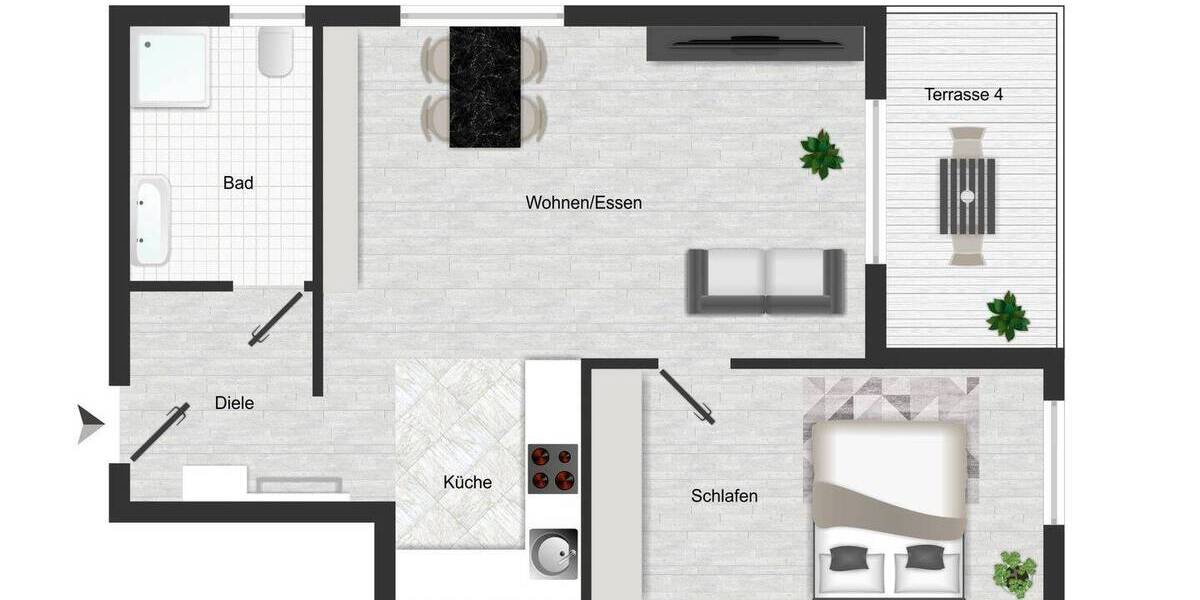 Etagenwohnung Sindelfingen Mitte - 2 Zimmer, 64 m&sup2;, 385.000&euro; | Angebot:26410402