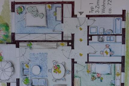 Helle 3-ZKB mit Tageslichtbad in der KA-Oststadt zu verkaufen 3 zimmer
