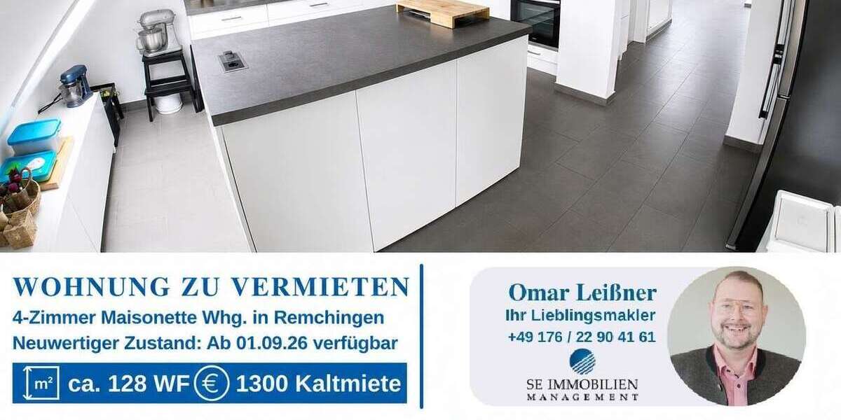 Etagenwohnung Remchingen - 4 Zimmer, 128 m&sup2;, 1.300&euro; | Angebot:26898324
