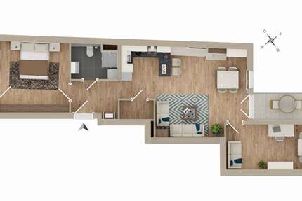 Wohnung Karlsruhe Mühlburg - 3 Zimmer, 72 m&sup2;, 414.000&euro; | Angebot:22111511