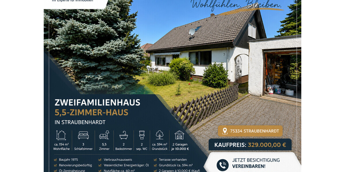 1-2 Famhaus in sehr toller Lage - Zweifamilienhaus Straubenhardt Schwann | Angebot:27333024