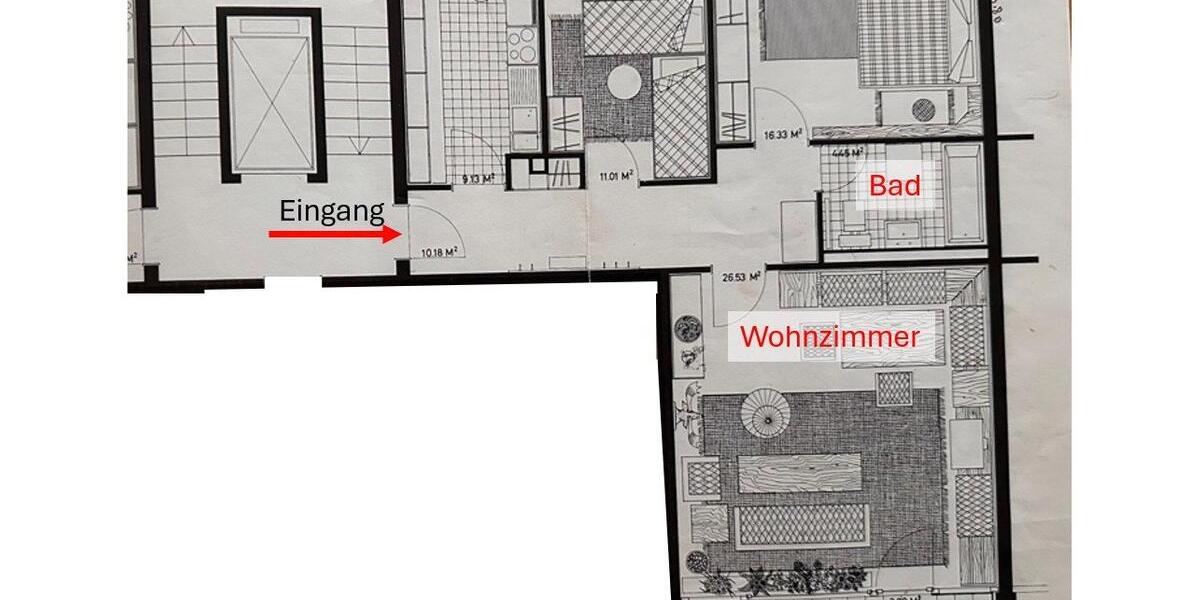 Etagenwohnung Karlsruhe - 5 Zimmer, 83 m&sup2;, 285.000&euro; | Angebot:27091355