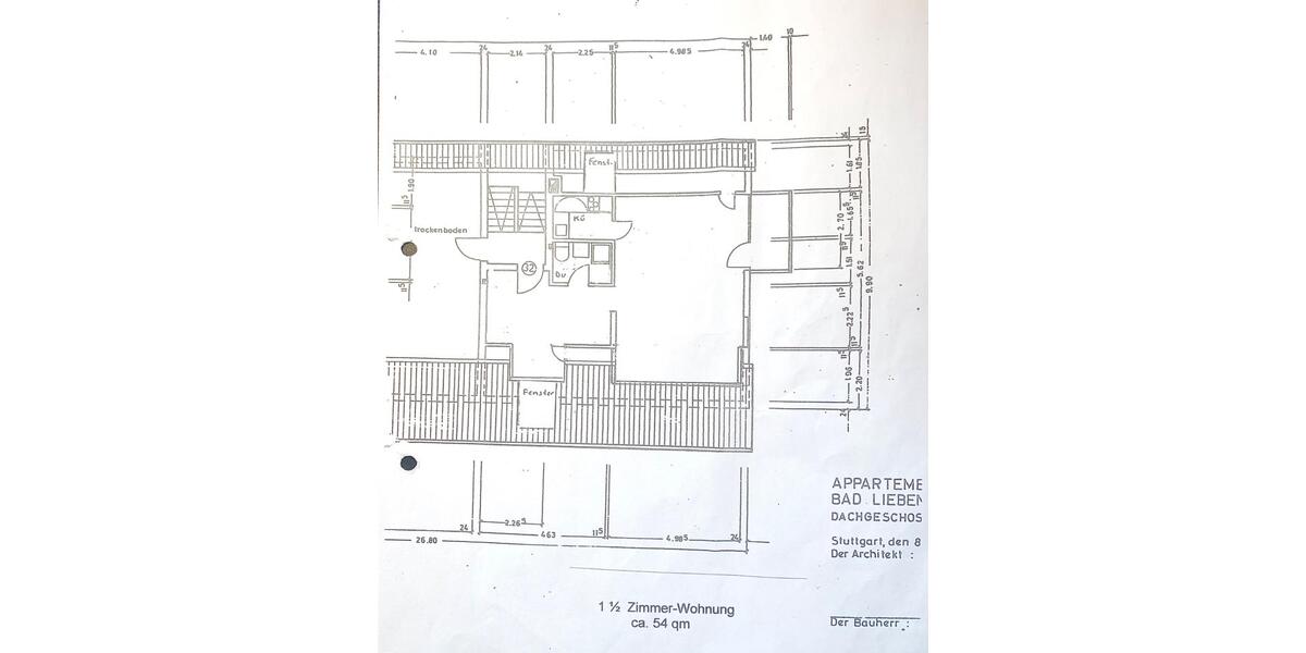 Dachgeschoßwohnung Bad Liebenzell - 1.5 Zimmer, 54 m&sup2;, 125.000&euro; | Angebot:26190048