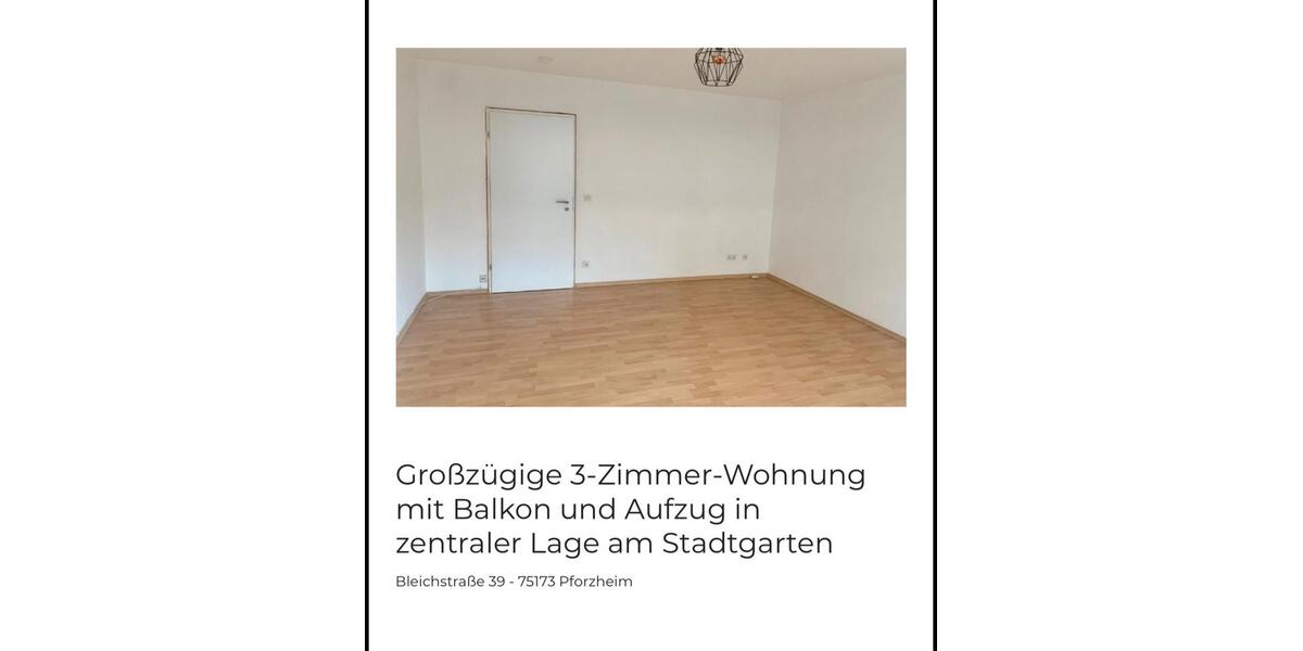 Etagenwohnung Pforzheim Dillweißenstein - 3 Zimmer, 75 m&sup2;, 790&euro; | Angebot:27604966