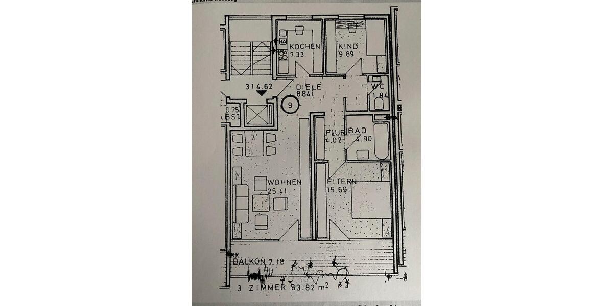 Etagenwohnung Pforzheim Nordstadt - 3 Zimmer, 85 m&sup2;, 299.000&euro; | Angebot:27163756