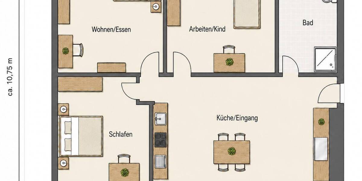 Etagenwohnung Karlsruhe Oststadt - 3 Zimmer, 15 m&sup2;, 450&euro; | Angebot:26791677